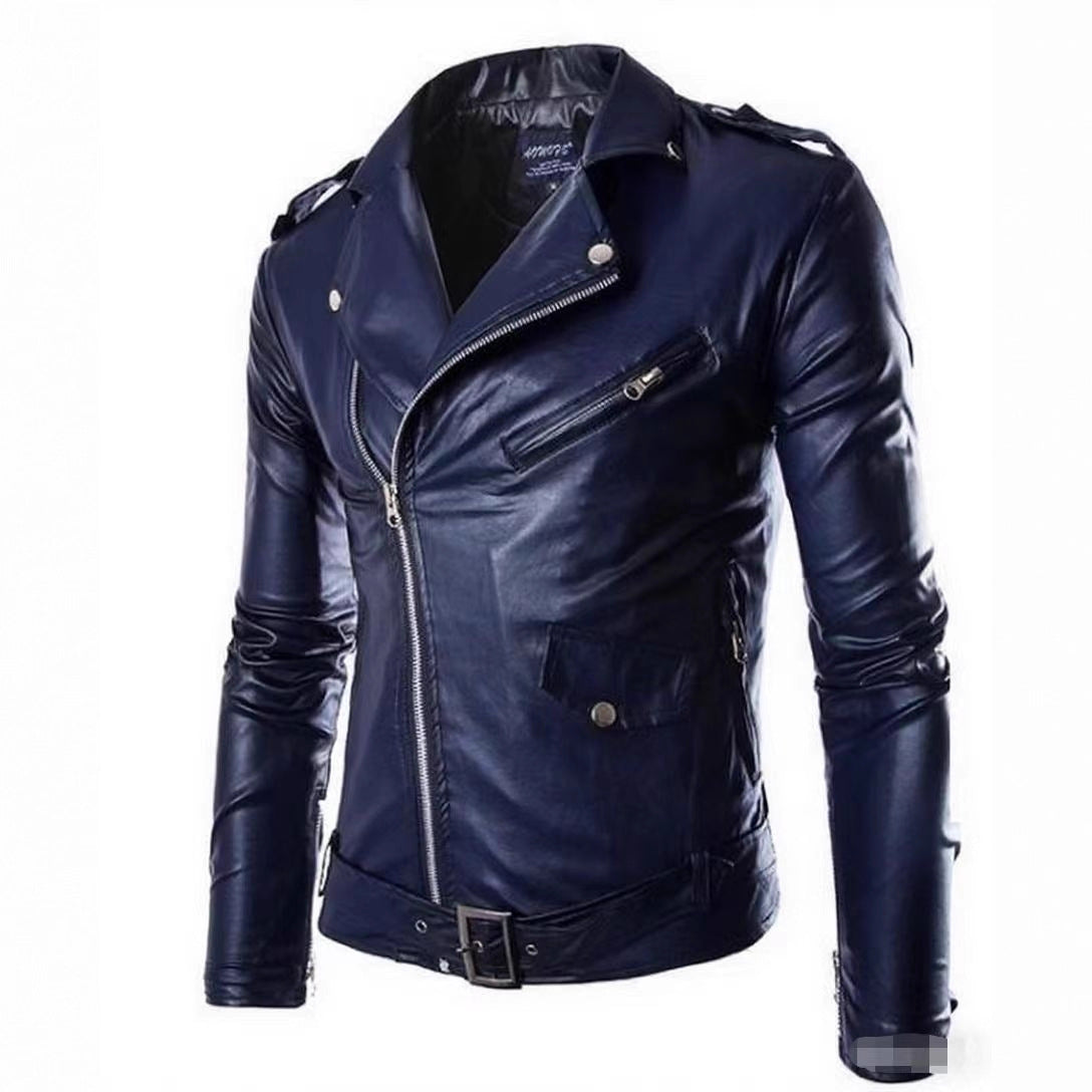 Men's Plus Velvet Motorcycle Leather Jackets main image 0