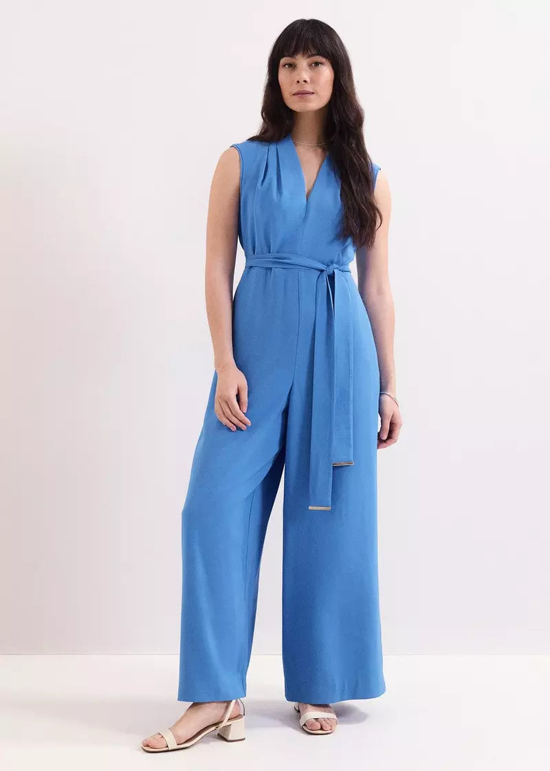STOCK-Women's Solid Color Wide Leg Casual Jumpsuit