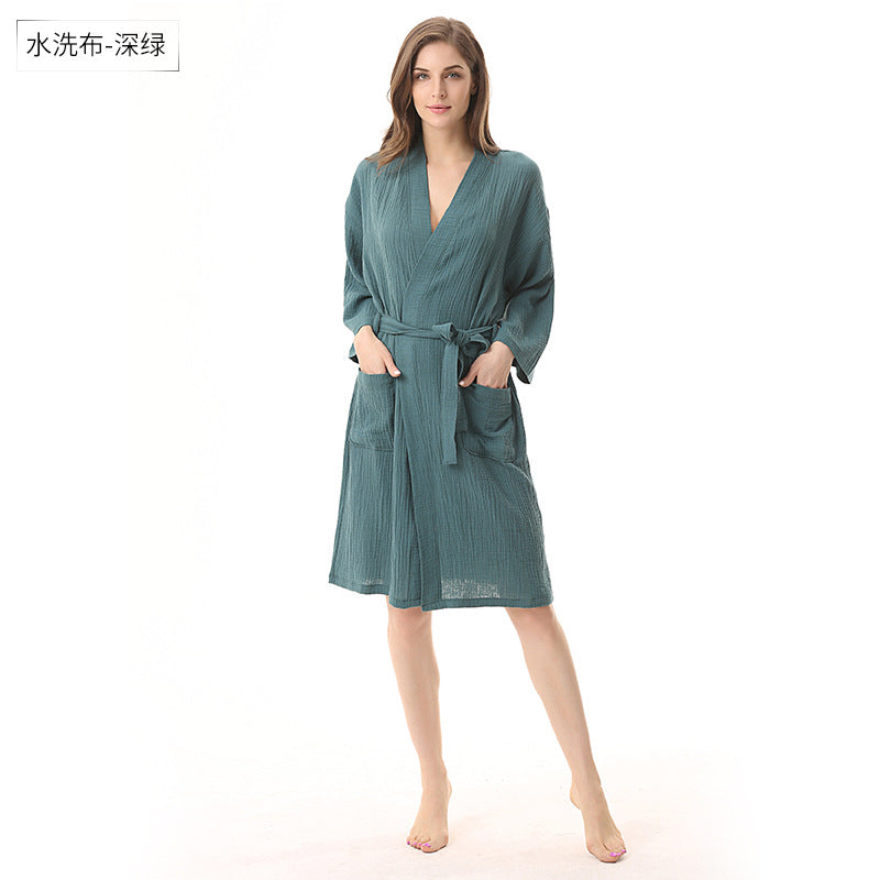 Butterfly Gauze Cotton Bathrobe – Light & Kimono Style