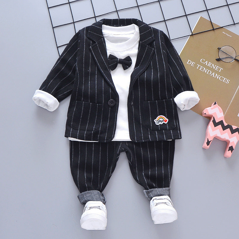 Boys Three-Piece Baby Suit Spring Autumn Flower Outfit
