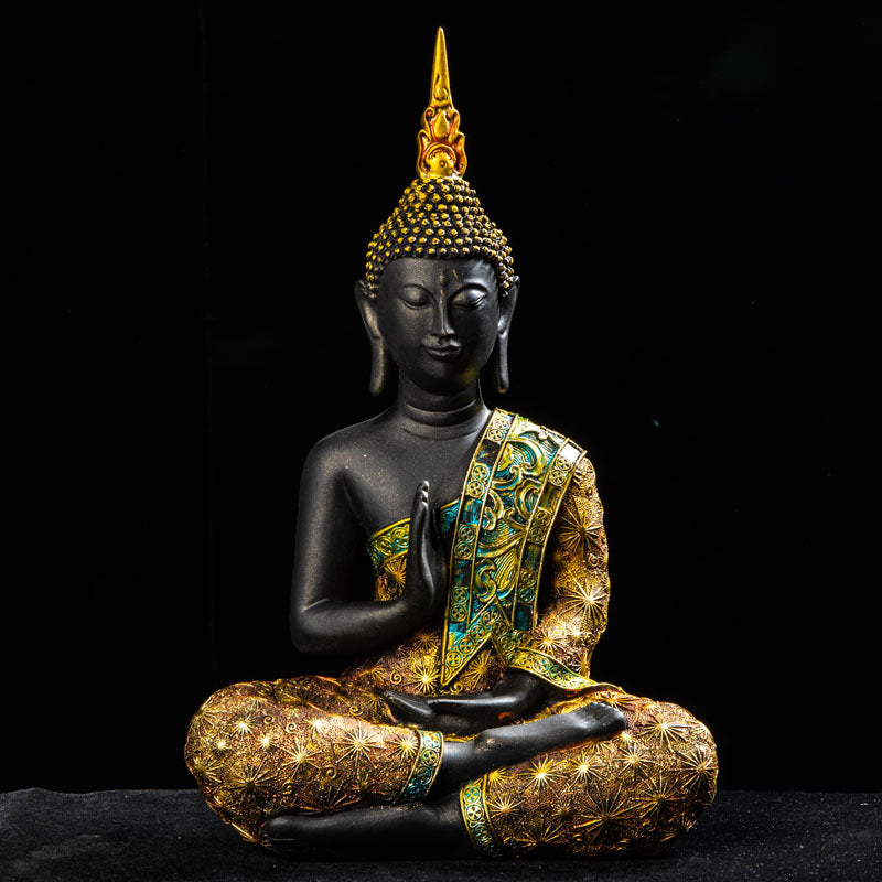 Thailand Buddha Resin Sculpture – Southeast Asian Home Decor