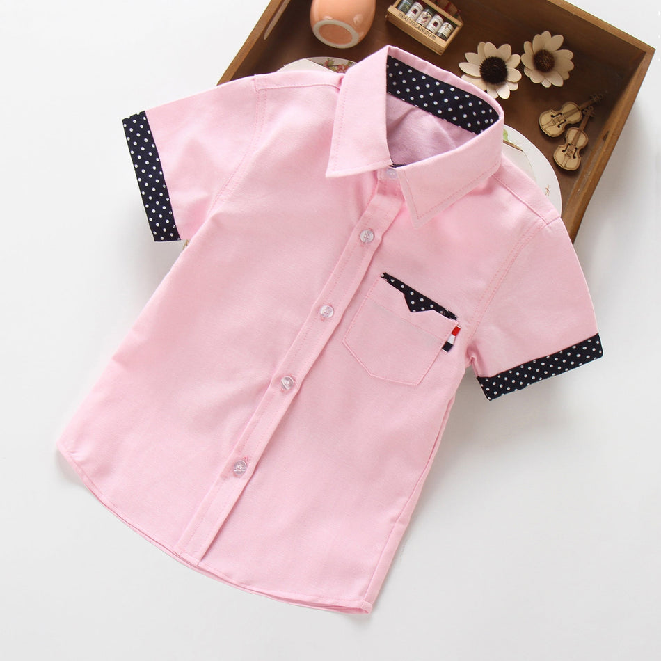Boys Summer Short Sleeve Casual Shirt Thin Trendy Top