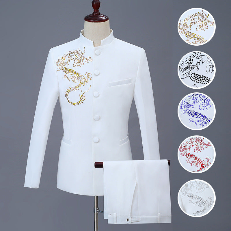 Men’s Zhongshan Sequin Suit Slim Fit Stage Costume