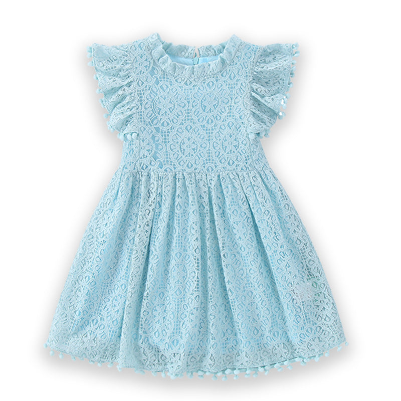 Lace Princess Dress for Girls – Summer Flying Sleeve Design