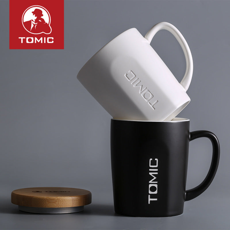 TOMIC Ceramic Mug with Lid Nordic Simple Office Coffee Cup
