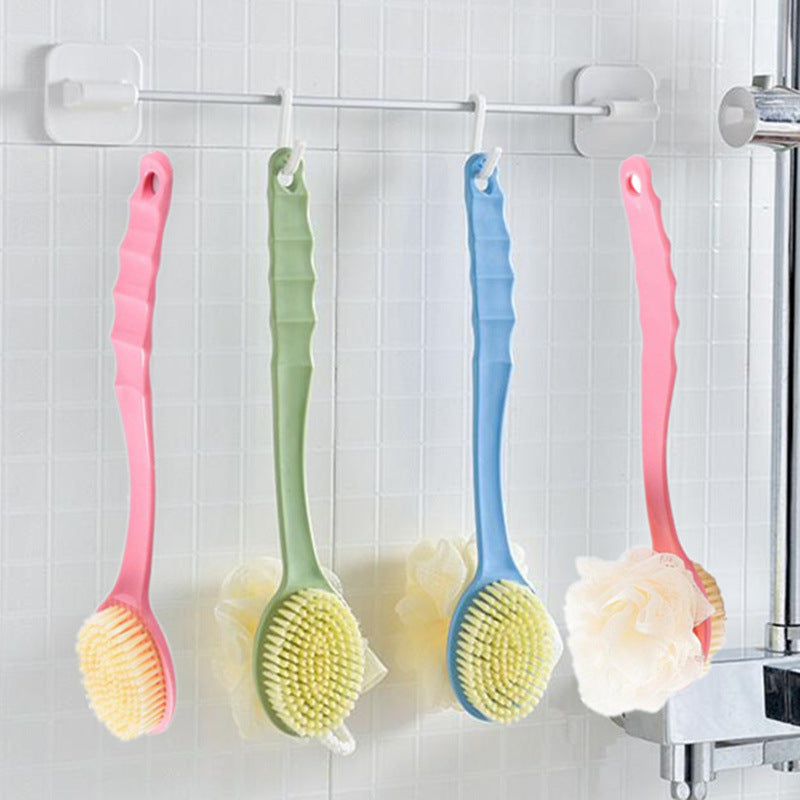 Double-Sided Soft Wool Bath Brush with Long Handle