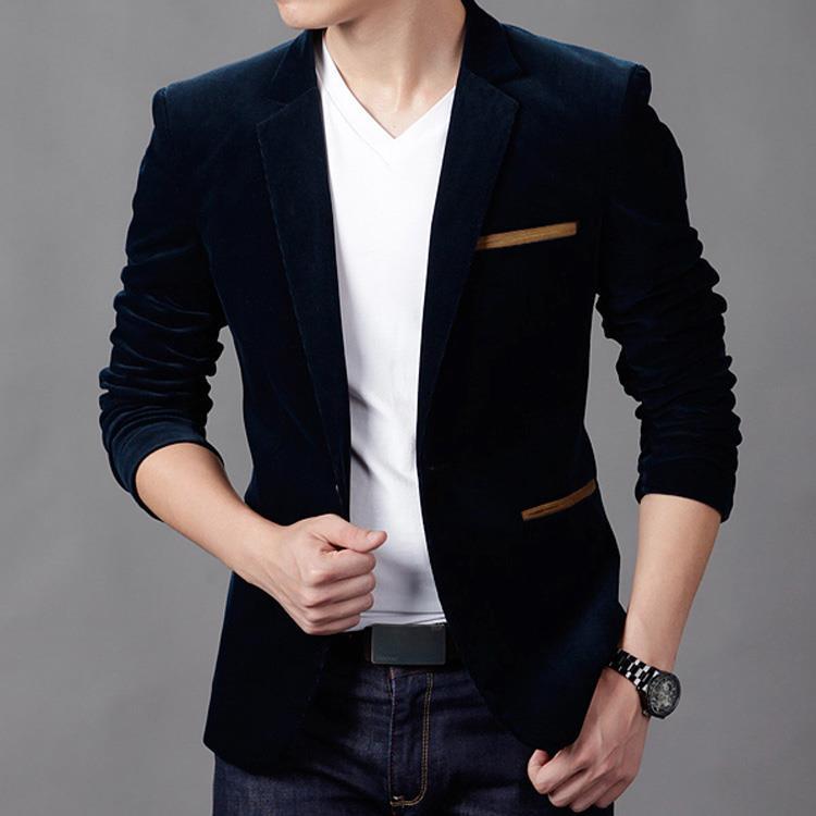 Men’s Slim-Fit Corduroy Business Jacket – Spring/Autumn