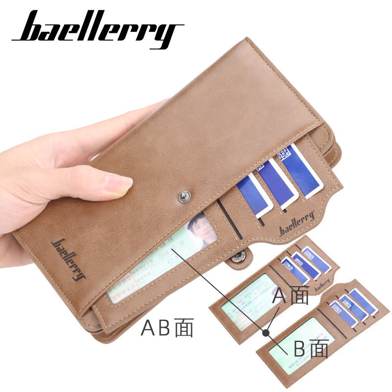 Baellerry Unisex Leather Clutch Wallet Large Capacity Card Pro