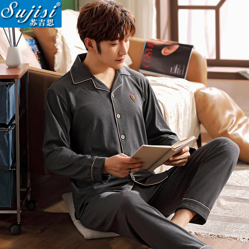 Men’s Cotton Loungewear – Long Sleeve Home Set