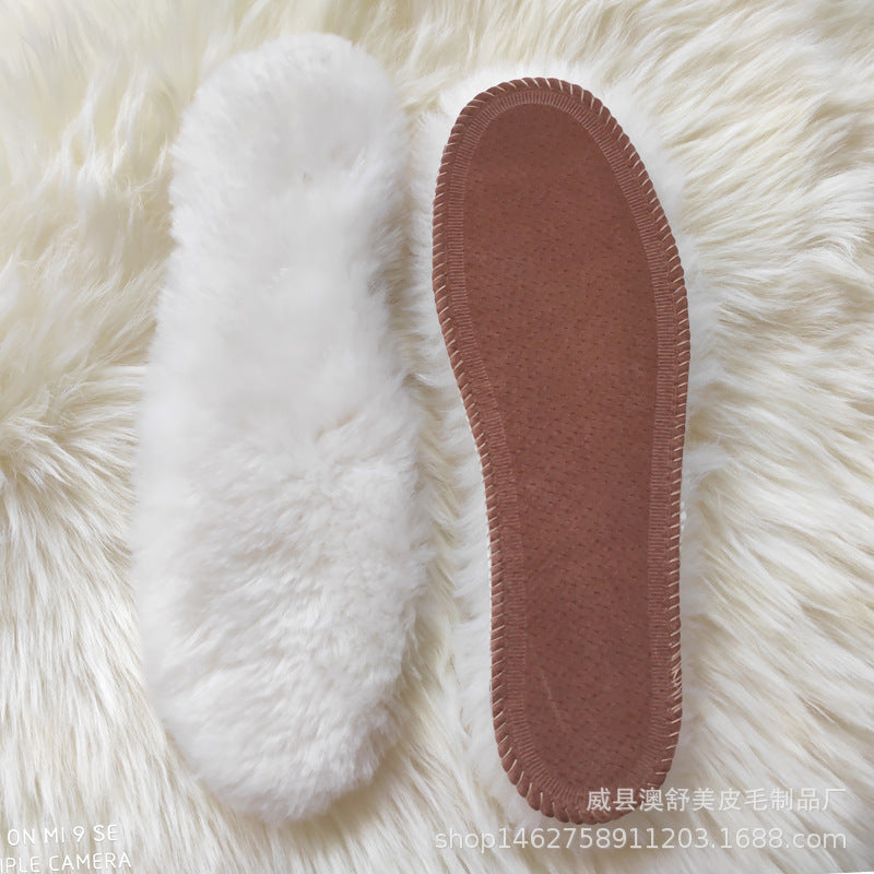Wool Fur Integrated Warm Heightening Insoles