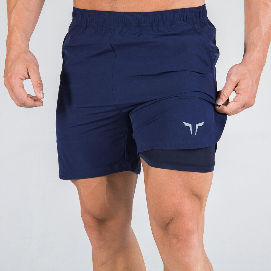 Men’s Muscle Quick-Dry Double-Layer Beach Shorts