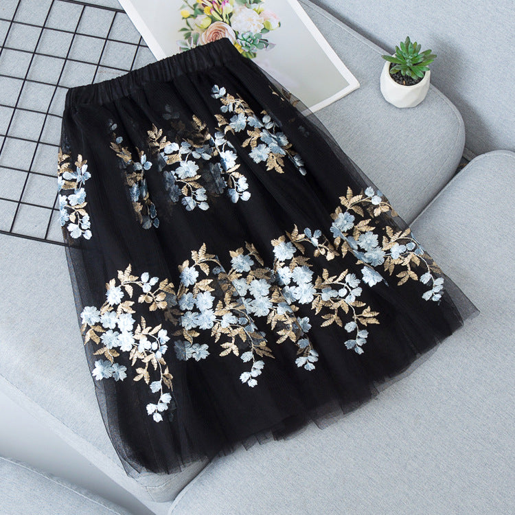 Girls' Floral Mesh Tutu Skirt – Spring Fairy Style 2023