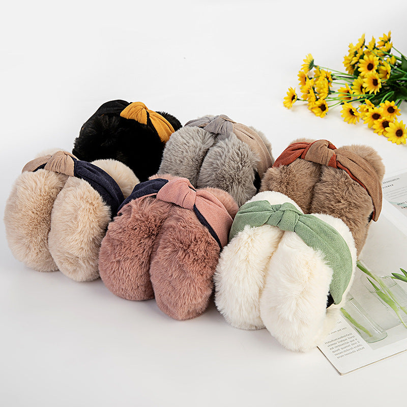 Korean Two-Tone Rabbit Fur Winter Earmuffs