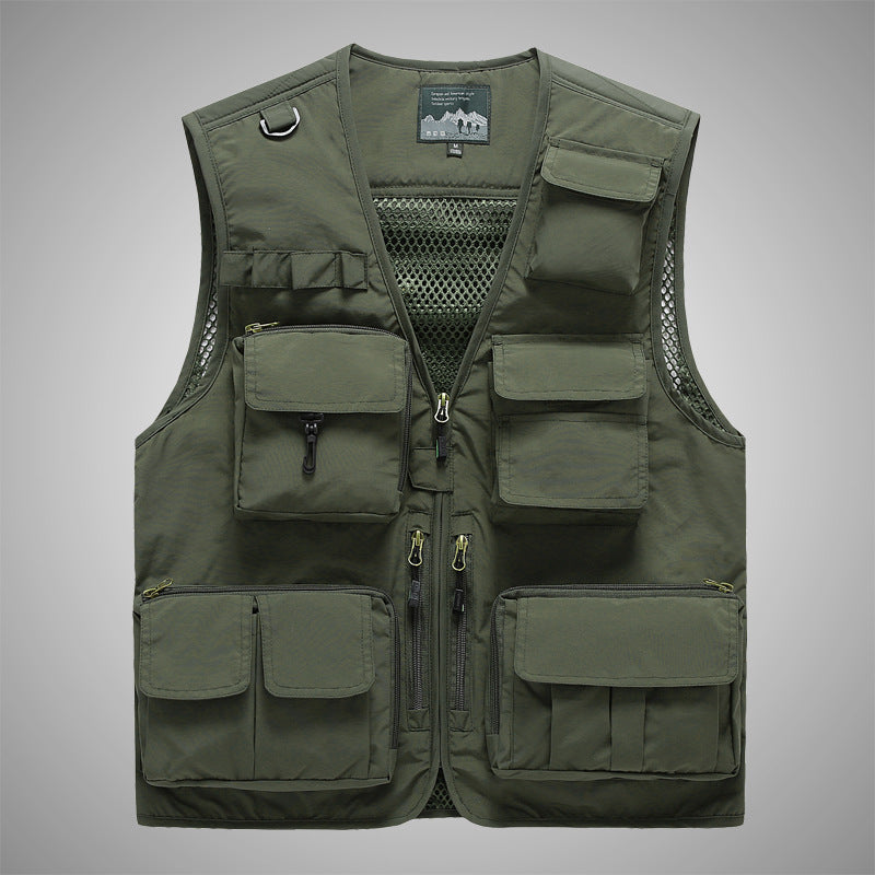 Men’s Thin Multi-Pocket Vest – Outdoor Sports & Workwear Jacket