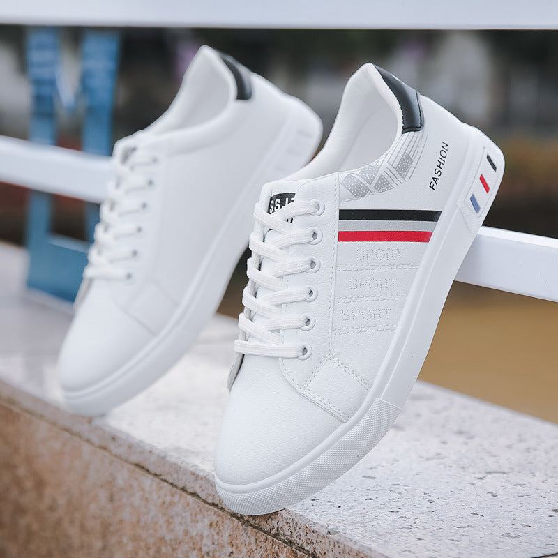 Men’s Spring White Sneakers – Korean-Style Casual Sports Shoes