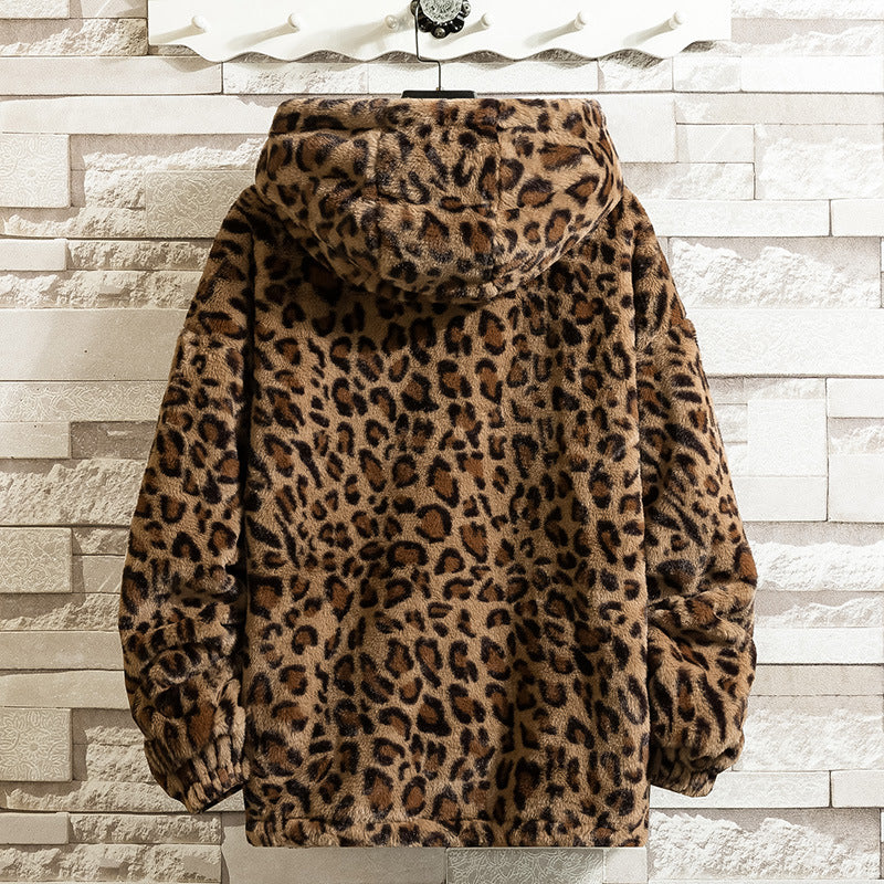 Mens Korean Style Winter Mink Lamb Fur Velvet Coat