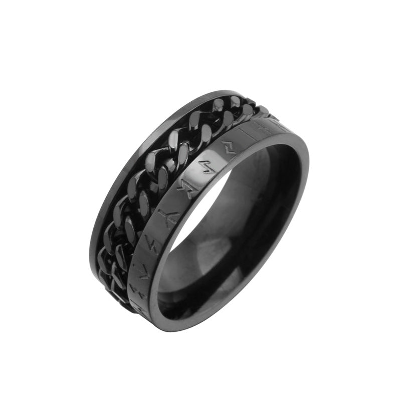 Viking Luminous Chain Ring – Rotatable Titanium Steel