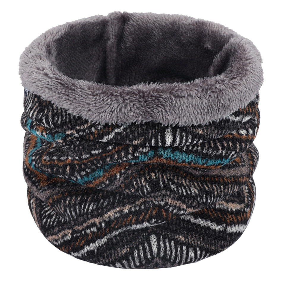 Unisex Knitted Pullover Scarf Plus Velvet Warm Collar