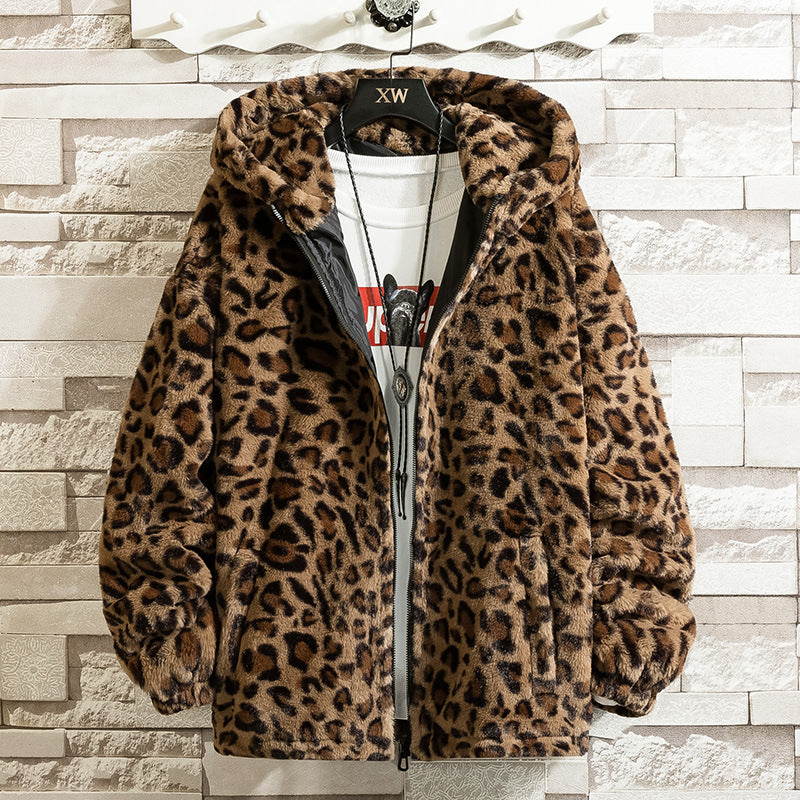 Mens Korean Style Winter Mink Lamb Fur Velvet Coat
