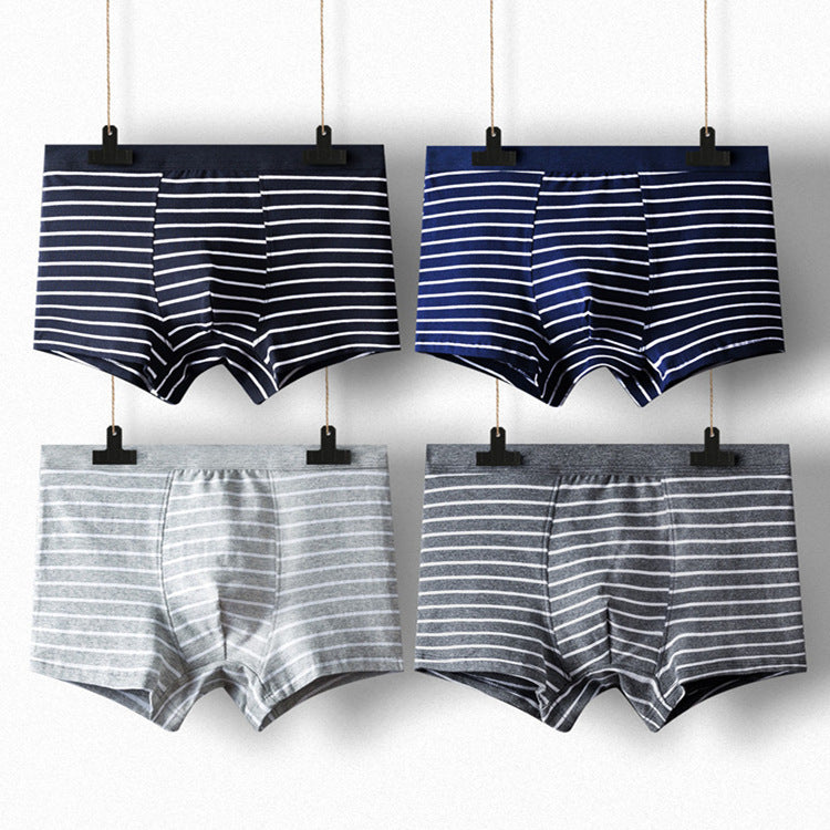 en's Striped Cotton Boxers (Pack of 4) | Comfy & Stylish