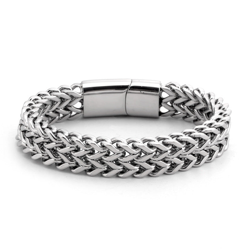 Men’s Double-Layer Titanium Bracelet – Magnetic Buckle