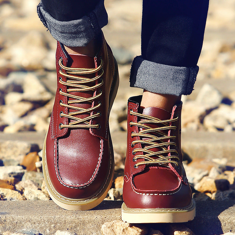 Men’s British-Style High-Top Leather Martin Boots