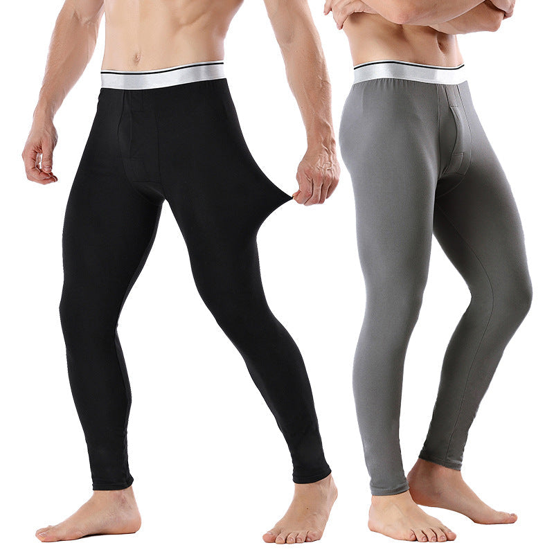 Men’s Slim-Fit Fleece-Lined Thermal Long Johns Cotton Pants