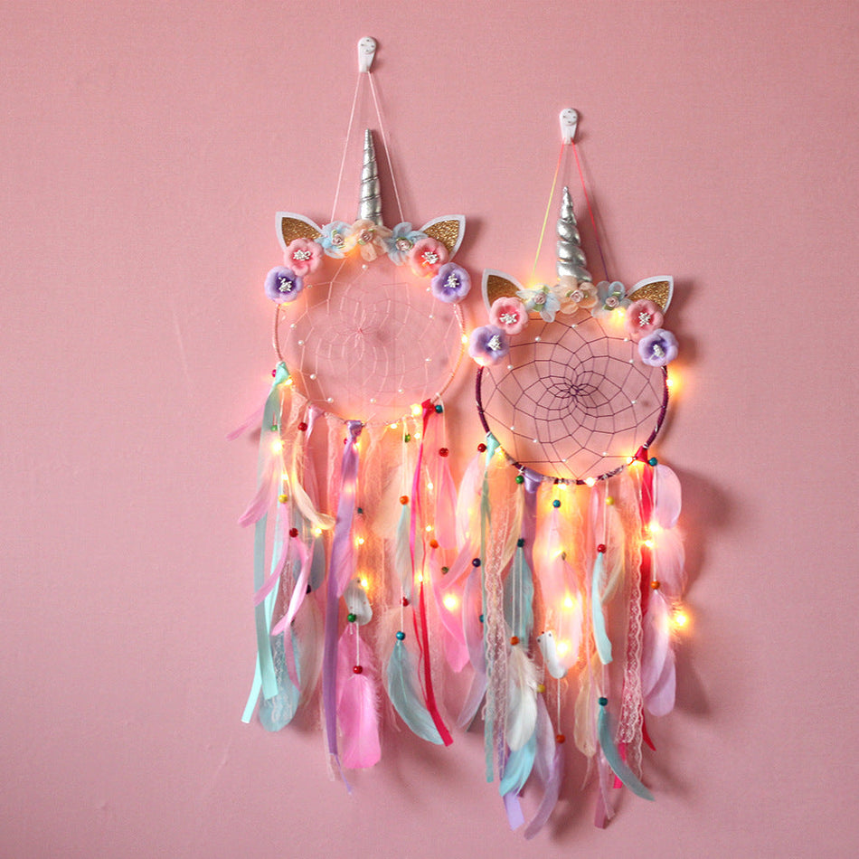 Unicorn Silver Horn Dream Catcher – Cute Girl Decor