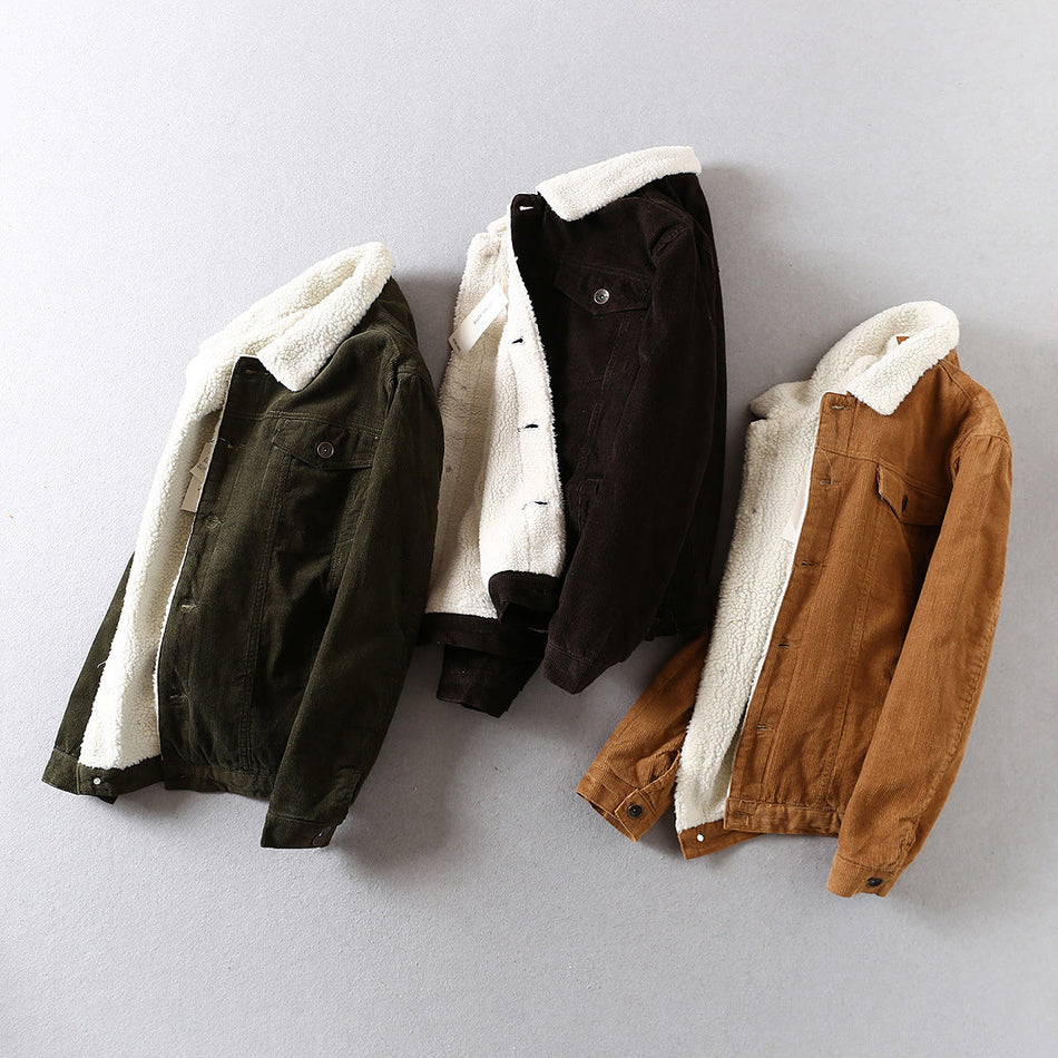 INSTOCK-Vintage Men’s Corduroy Jacket – Winter Imitation