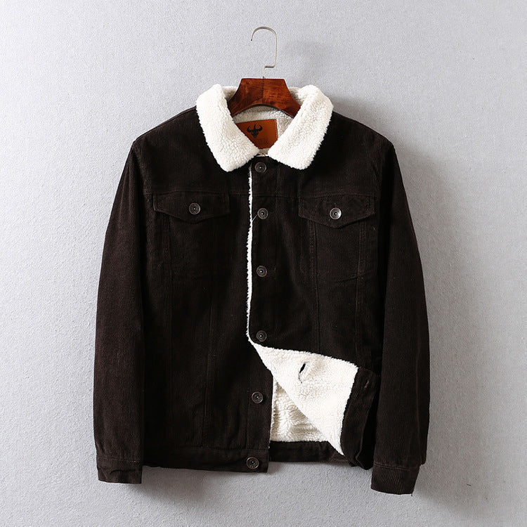 INSTOCK-Vintage Men’s Corduroy Jacket – Winter Imitation
