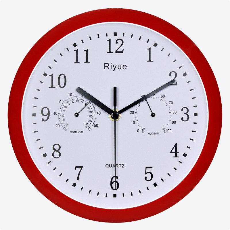 Silent Wall Clock with Thermometer and Hygrometer