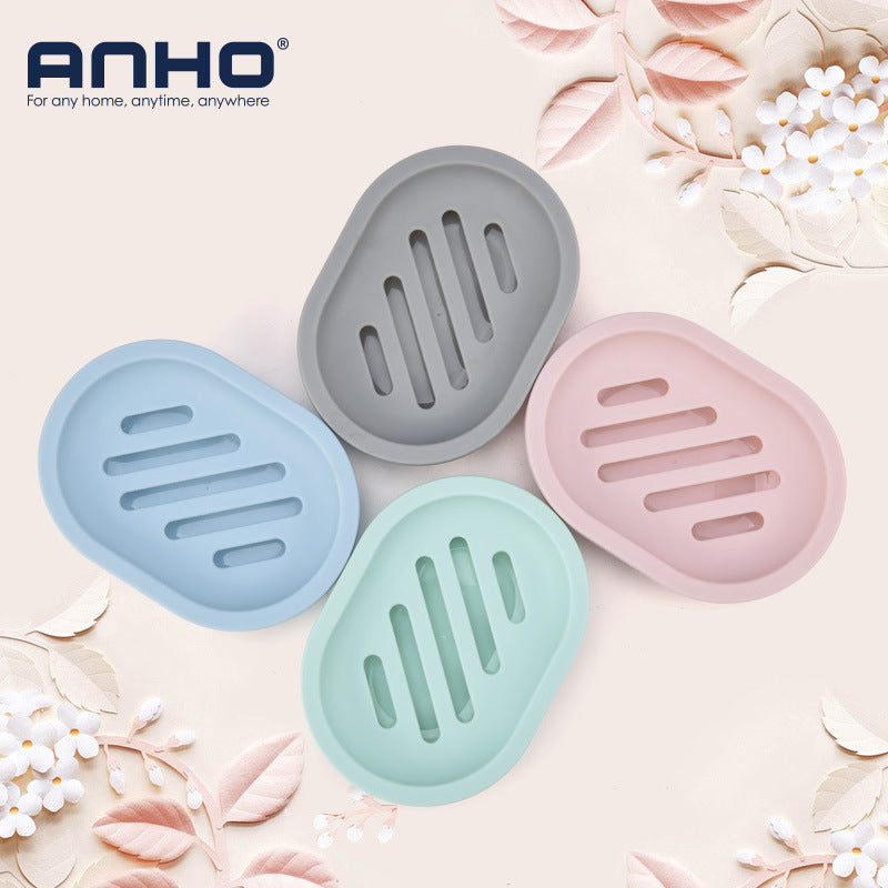Macaron Color Plastic Soap Box with Drain for Bathroom