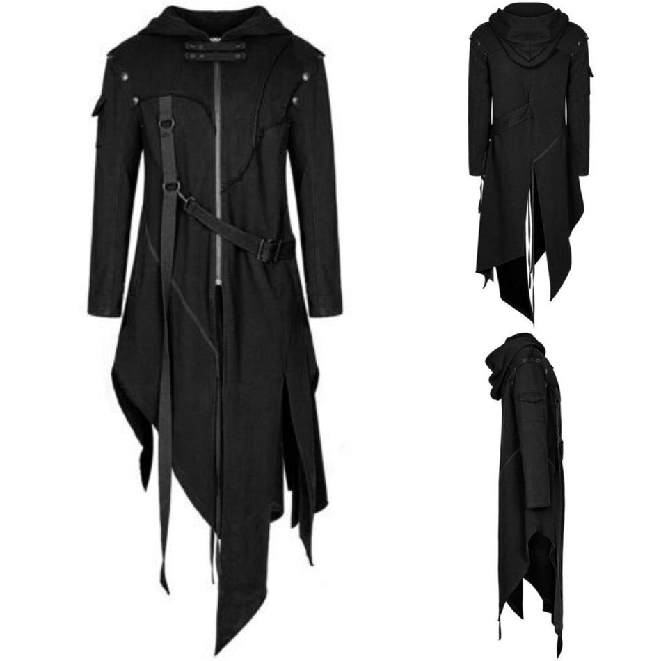 Men’s Irregular Halloween Cosplay Windbreaker Coat