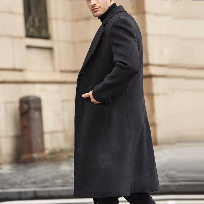 European Style Wool Overcoat – Men’s Long Double-Sided Coat