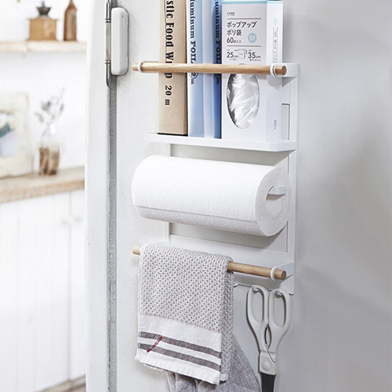 Creative Plastic Wrap & Magnetic Refrigerator Storage Rack