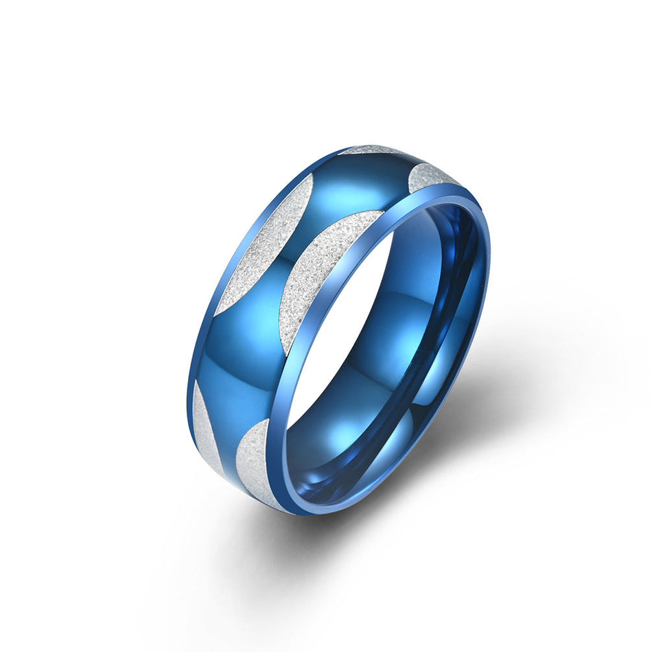 Men's Simple Sanding Titanium Steel Couple Ring Jewelry