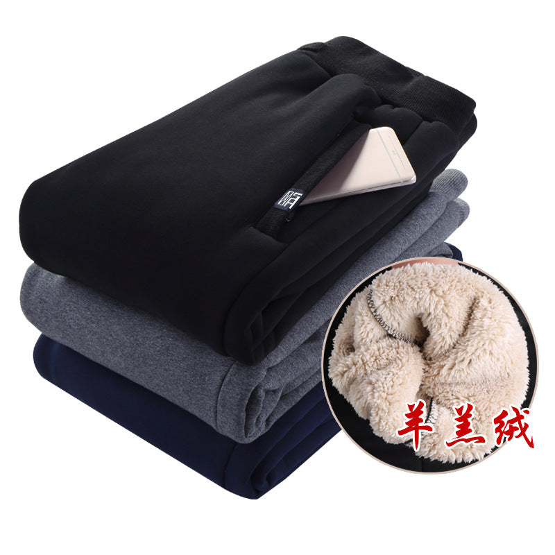 Men’s Slim Fleece-Lined Lambswool Winter Pants