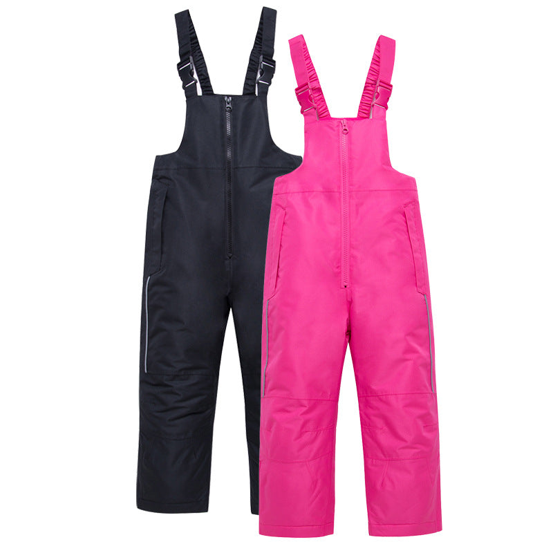 Kids’ Waterproof Windproof Ski Pants with Suspenders