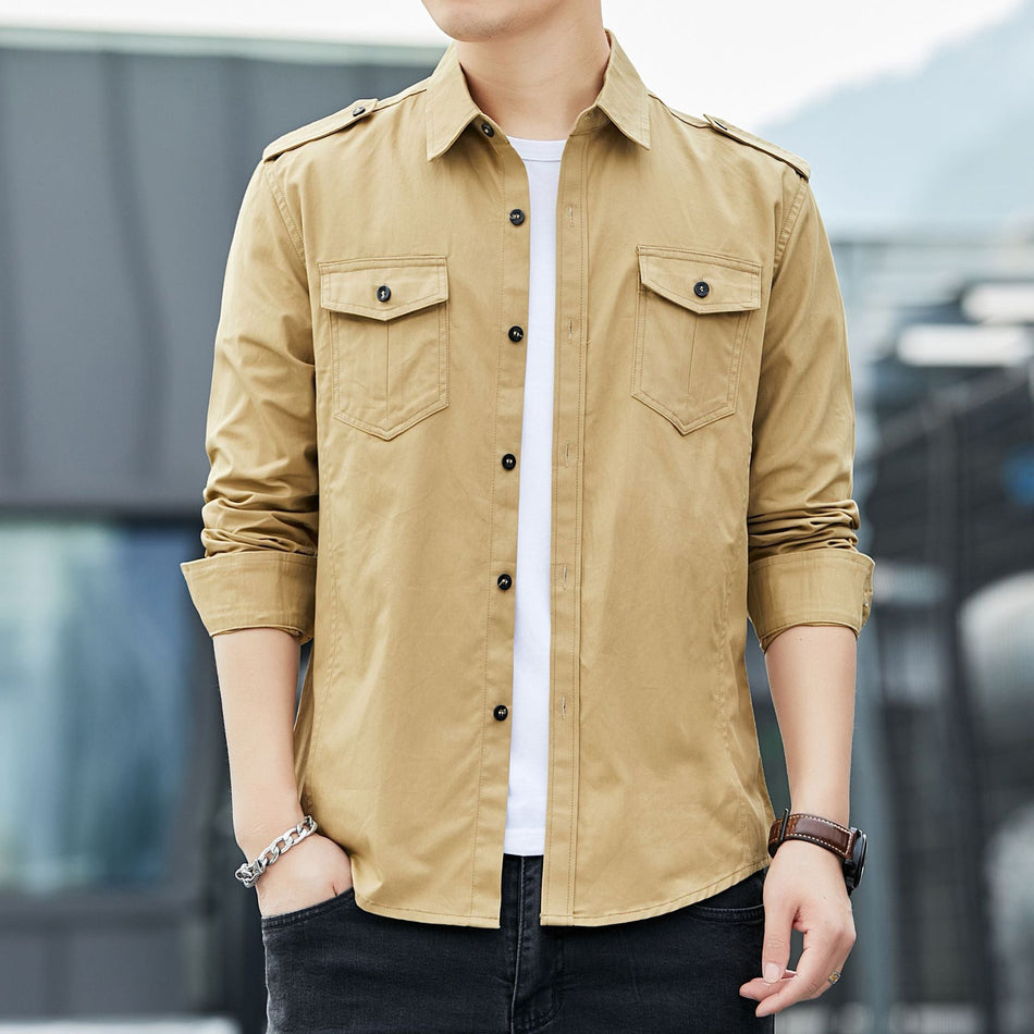Korean Style Cotton Casual Shirt Jacket