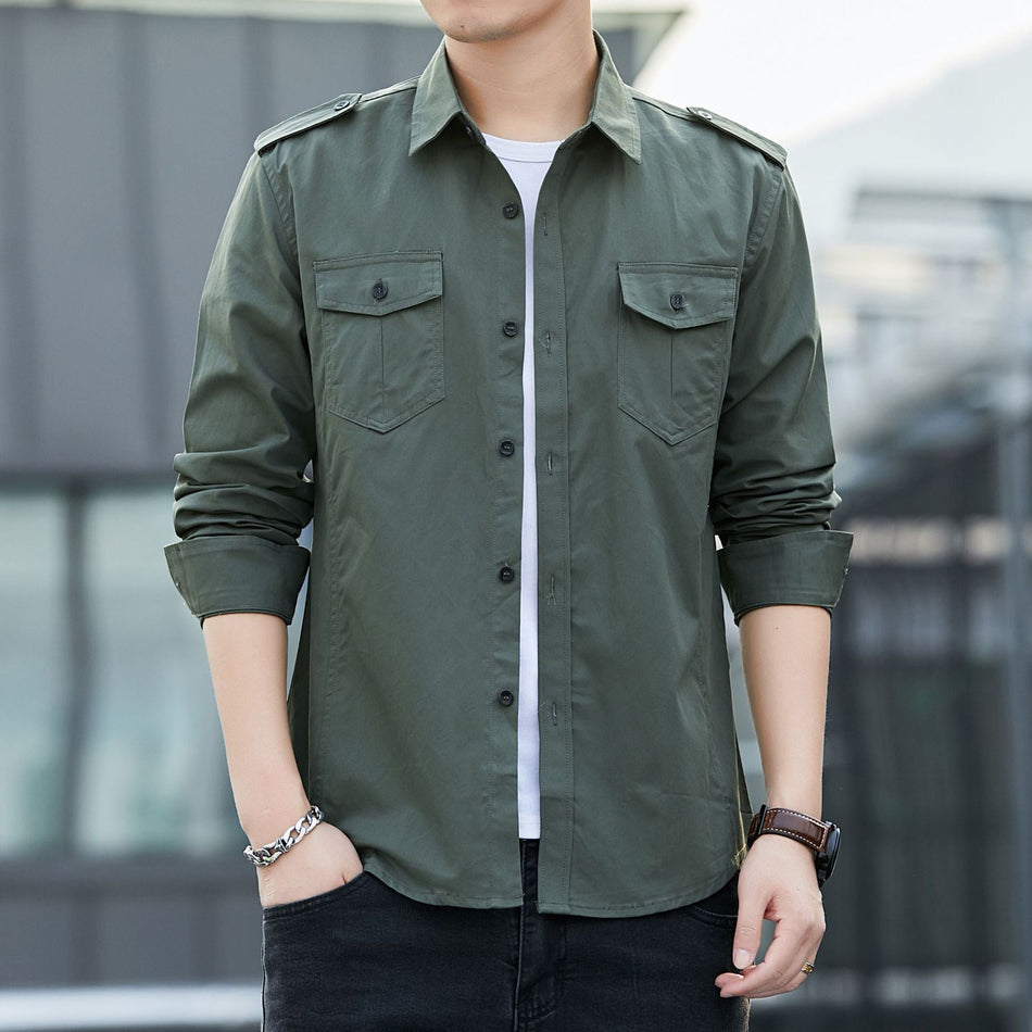 Korean Style Cotton Casual Shirt Jacket