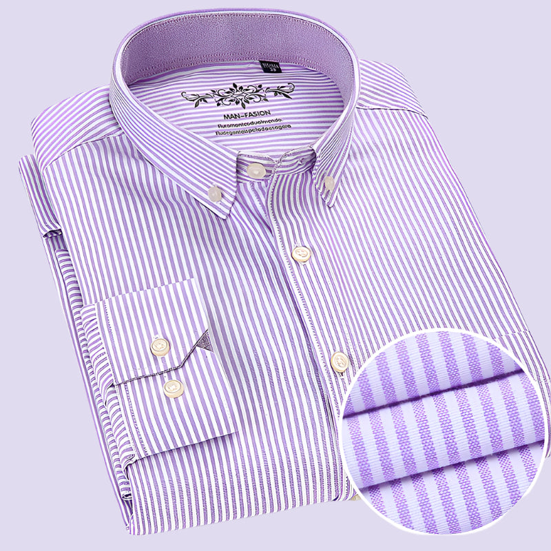 Men's Korean Oxford Striped Shirt – Business Casual