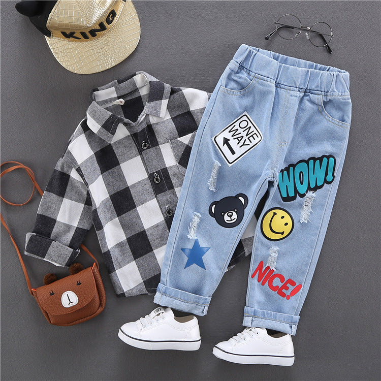 Hot Selling Boys Denim Trousers Spring Autumn Baby Jeans