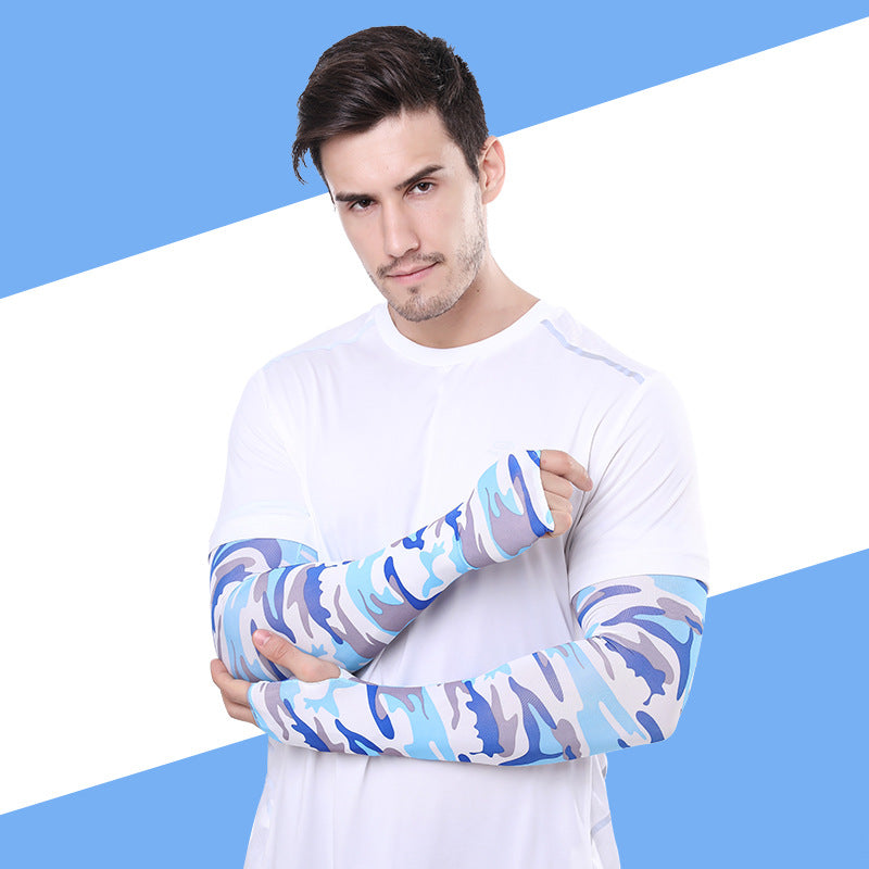 Camouflage Ice Silk UV Sleeves | Extended Fingerless Design
