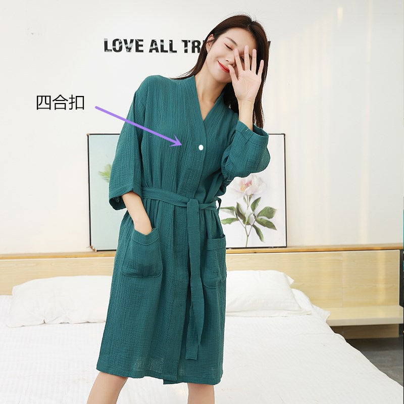 Cotton Gauze Pajama Robe
