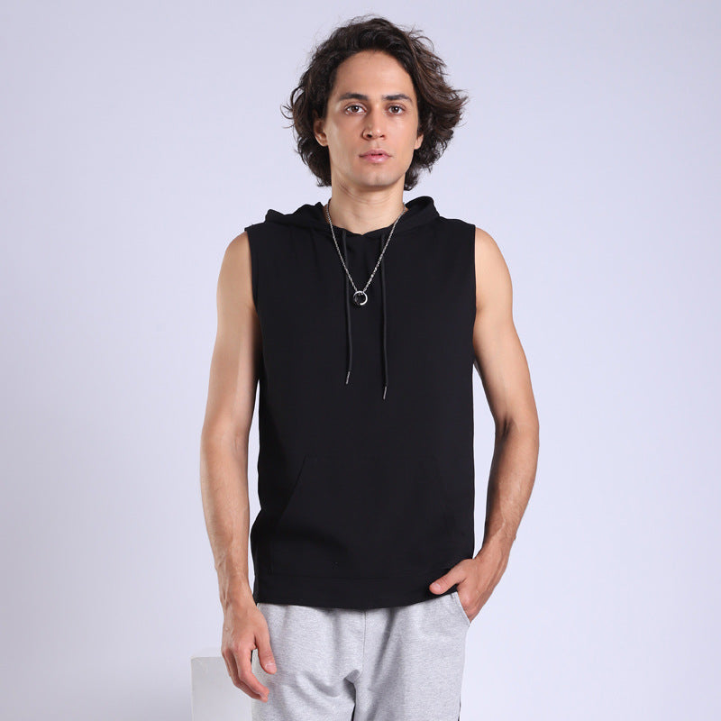 Men’s Hooded Sports Vest – Casual Korean Style Sleeveless