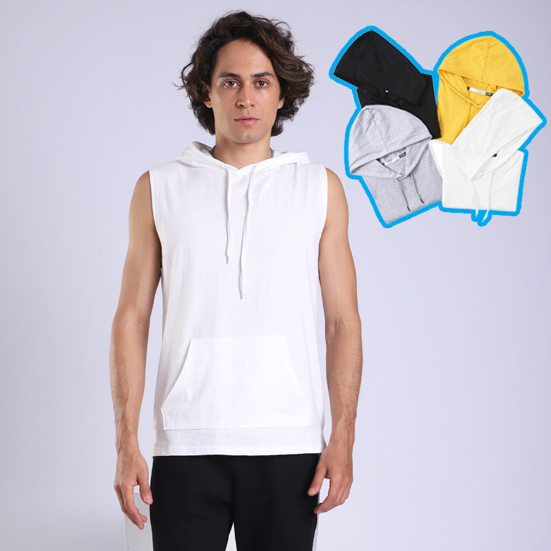 Men’s Hooded Sports Vest – Casual Korean Style Sleeveless