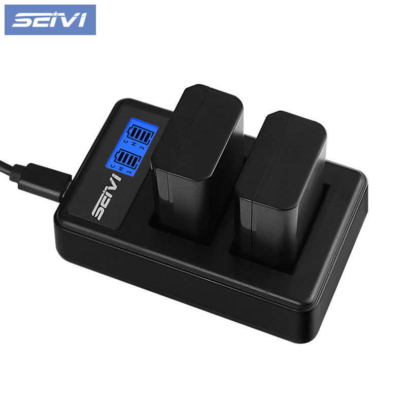 Digital Camera Battery Charger with Type-C LCD Display