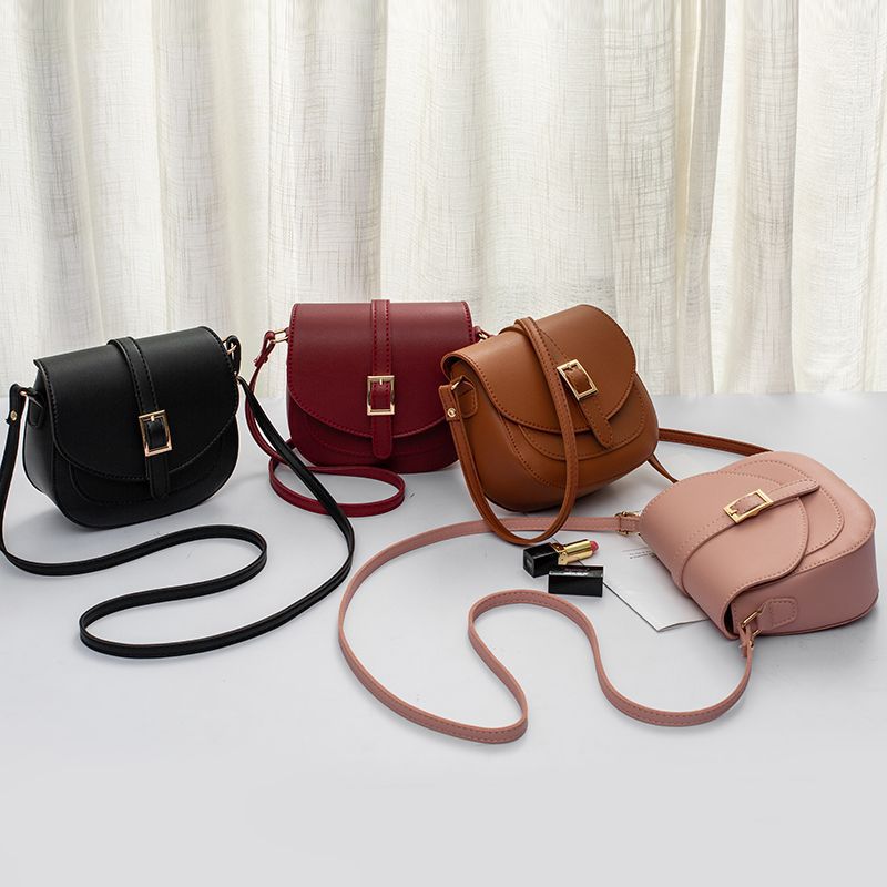 Korean Japanese Semi Saddle Belt Shoulder Crossbody Bag Lady