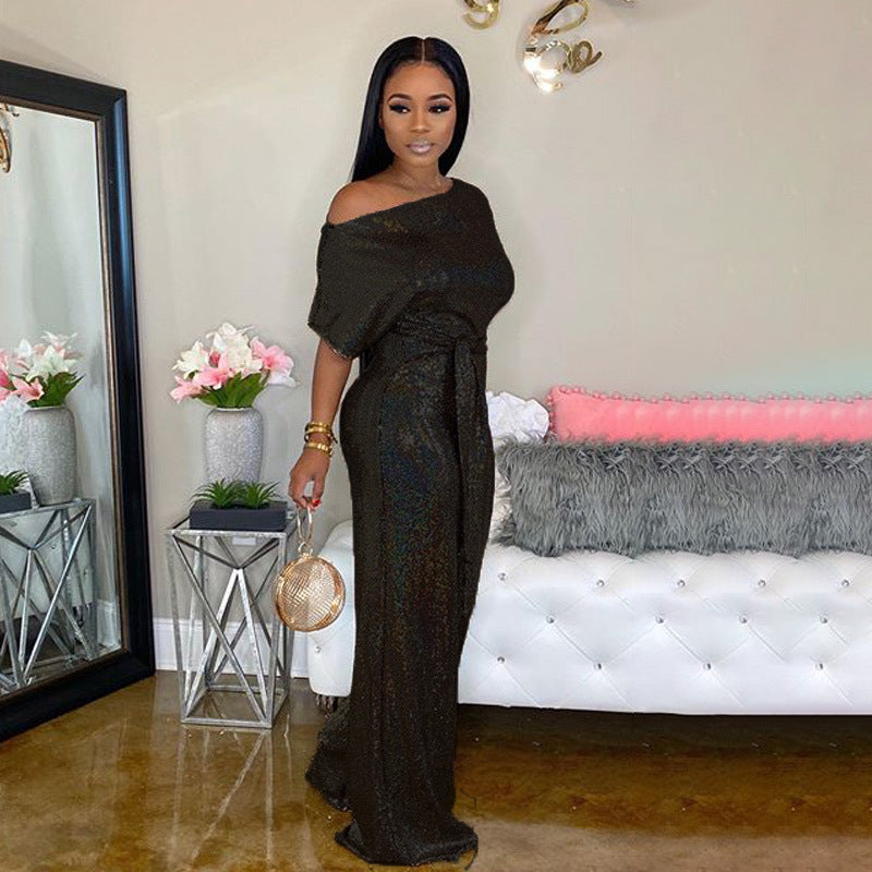 Laser Sequin Evening Jumpsuit – Elegant & Shiny ✨