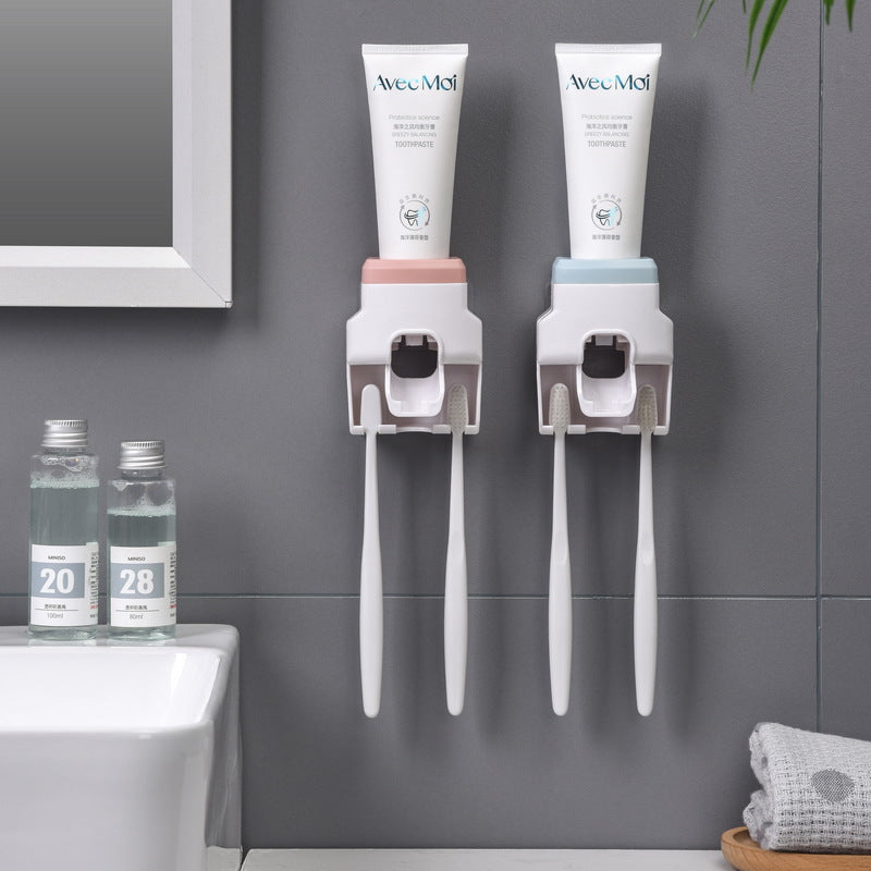 Scandinavian Wall-Mounted Toothpaste & Toothbrush Holder
